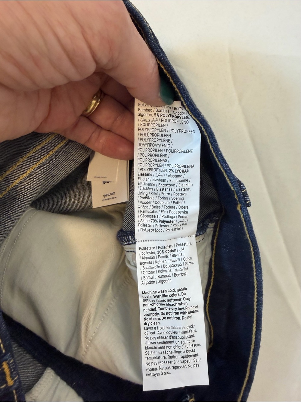 SPANX Women's Straight Leg Jeans in Dark Blue Denim - Picture 9 of 11
